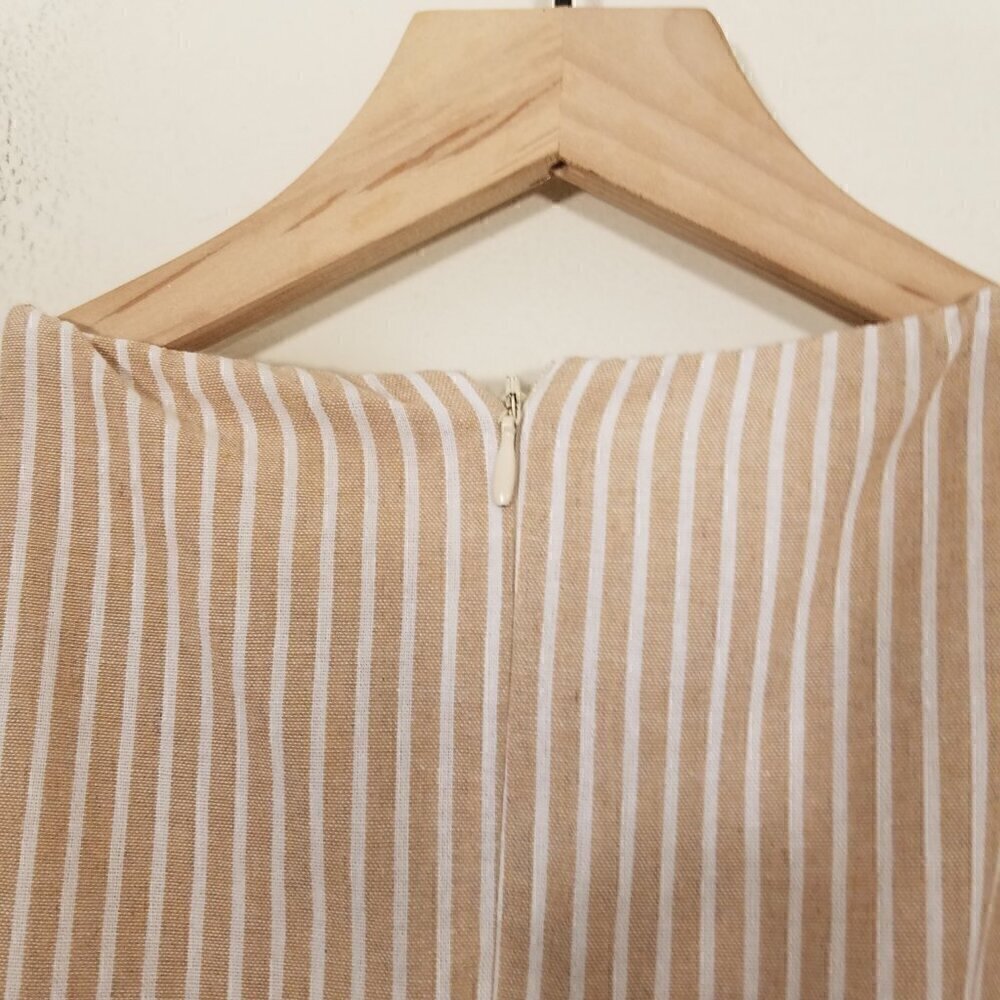Showpo. Top It Off Pluge Tie Front V-Neck Striped Romper Size 2 - Picture 9 of 10